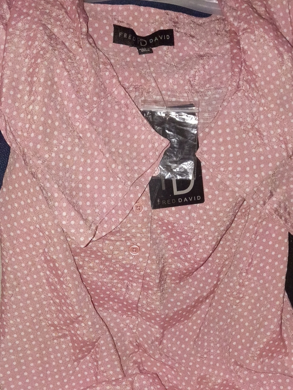 Fred David Pink Polka Dot Button-Down Shirt